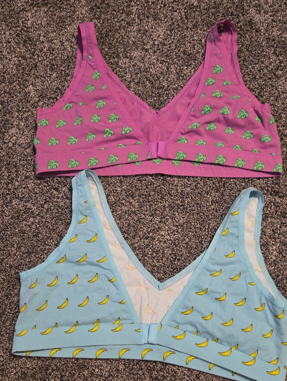 MeUndies Banana And Monstera Leaf Cotton Bralettes, 4X